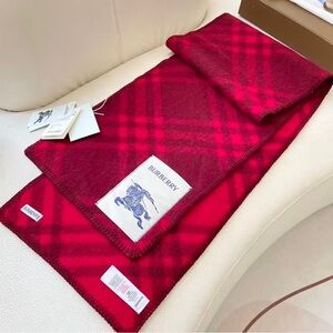 Burberry Crimson Checkered Scarf